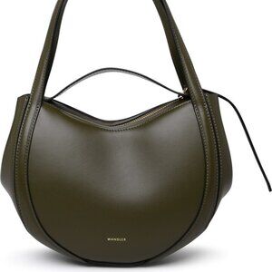 WANDLER LIN Calf Leather Shoulder Bag in Verde Green